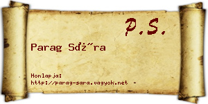Parag Sára névjegykártya