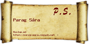 Parag Sára névjegykártya